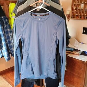 Spyder Light Blue Long Sleeve Crew Neck Performance Top